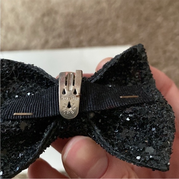 VTG 80’s Black Glitter Shoe Bow Bows - Picture 5 of 5